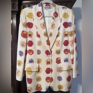 Carlisle Floral Blazer - Cream, Red, Yellow, Purple